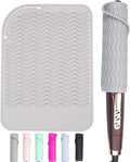 Heysam Professional Heat-Resistant Silicone Mat for Hair Styling Tools, Flat Iron Hair Straightener and Curling Iron in One, Easy to Use for Travel, 9.0 x 6.5 inches
