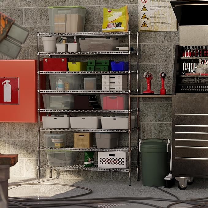 18" Deep x 48" Wide x 74" Height Wire Shelving Kit | 8-Tier | NSF Commercial Storage Rack Unit