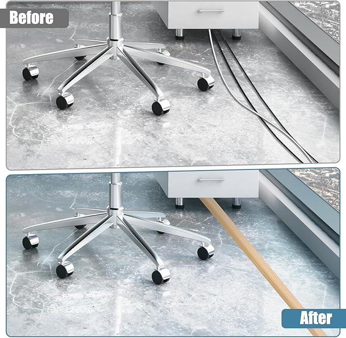 Floor Cord Covers for Wires 3.3FT Cable Hider Wire Cover Self Adhesive Cord Hider Floor for Offices, Homes, Workshops, Warehouses Cable Cavity 0.39" W x 0.27" H