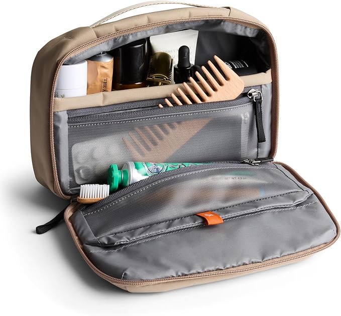 Bellroy Hanging Toiletry Kit (hanging 3 liter toiletry bag for men and women, and designed for travel) - Stone