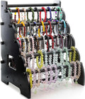 Wooden Bracelet Holder 8 Tier Jewelry Bracelet Display Stand, Portable Organizer for 150-240 Bangles & Scrunchies - for Vendors,Retail Stores, Craft Shows, and Home Storage (black)