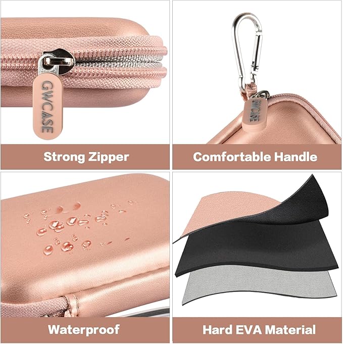 Hard Case Compatible with SanDisk 1TB 2TB 4TB 500GB 8TB Extreme Portable SSD - Up to 1050MB/s - USB-C, USB 3.2 Gen 2 - SDSSDE61-2T00-G25M External Solid State Hard Drive Storage Holde-Pink (Box Only)