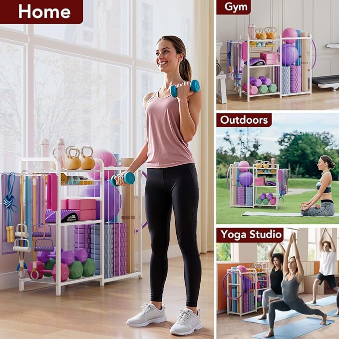 Garage Sports Equipment Organizer, Ball Storage for Gear and Toys, Large Capacity, Sports Organizer for Garage with Hooks and Baskets