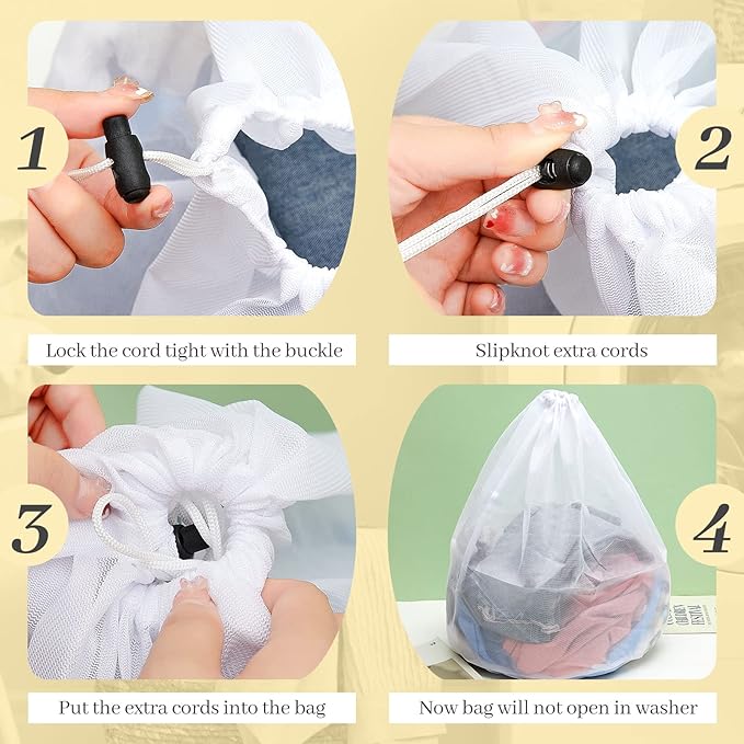 18 Pcs 24 * 32 Inches Fine Mesh Laundry Bag with Drawstring Large Heavy Duty Mesh Bag Machine Washable Sheet Drawstring Net for Delicates College Dorm