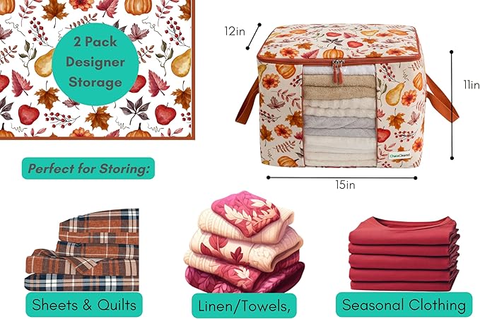 Canvas Storage Bags 2 Pack (Autumn Bag 2 Pack)