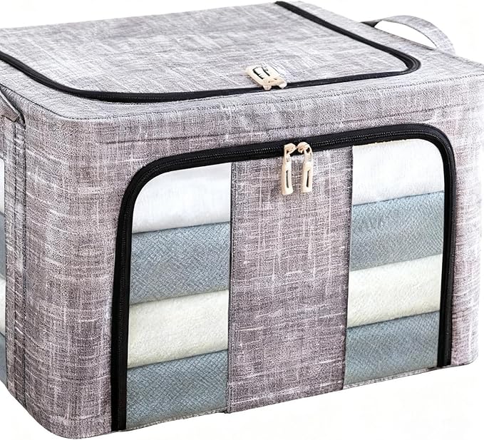 Storage Bins for Clothes,66L Waterproof Stackable Bag,Large Clothes Storage Bins with Lids | for Bedroom Home Apartment Closet Fabric Bed Sheets Comforter Toys Garment Organization