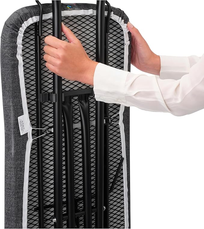 Brabantia - Ironing Board C - Extra Large Steam Unit Holder - Adjustable in Height - Non-Slip Rubber Feet - Cotton Cover with Foam Layer - Foldable XL Unit - Titan Oval - 49 x 18 inches