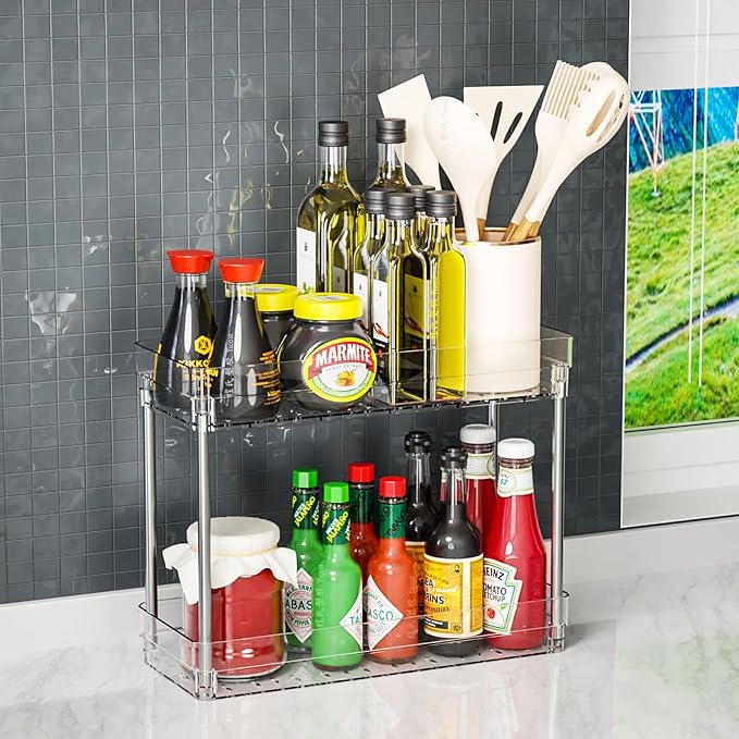 Yieach Clear 4 Tier Slim Rolling Storage Cart with Wheels,6.3″W Thin Shelf,Bathroom Storage Cabinet,Skinny Laundry Cart,Narrow Laundry Room Cart Between Washer and Dryer,Skinny Shelves for Small Space