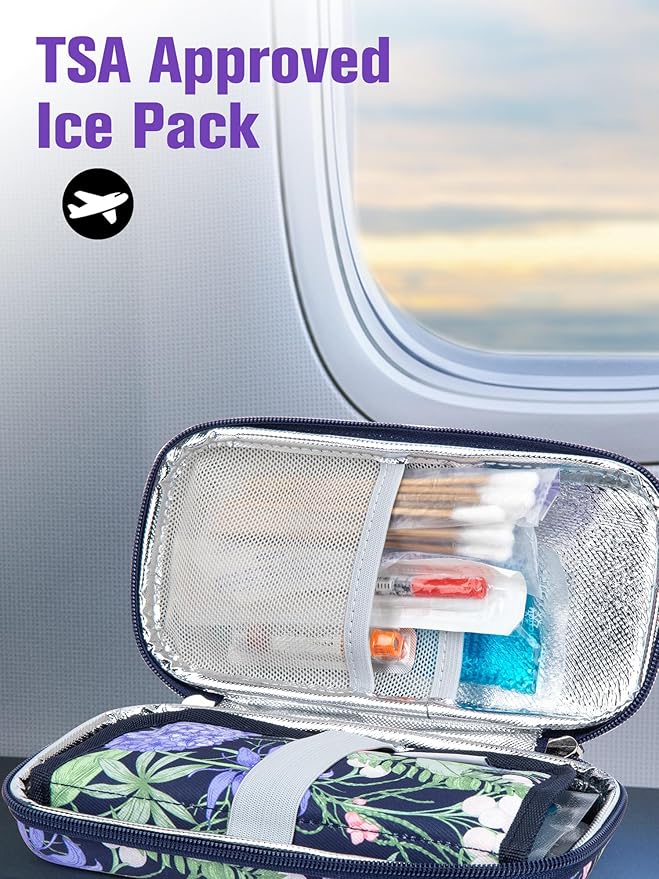 4 Pack Ice Pack for Insulin Cooler Travel Case - TSA Approved Ice Packs for Diabetic Travel Case and Travel Medicine Organizer,Small Gel Ice Pack for Refrigerated Medicine Travel Case by Leng Ke