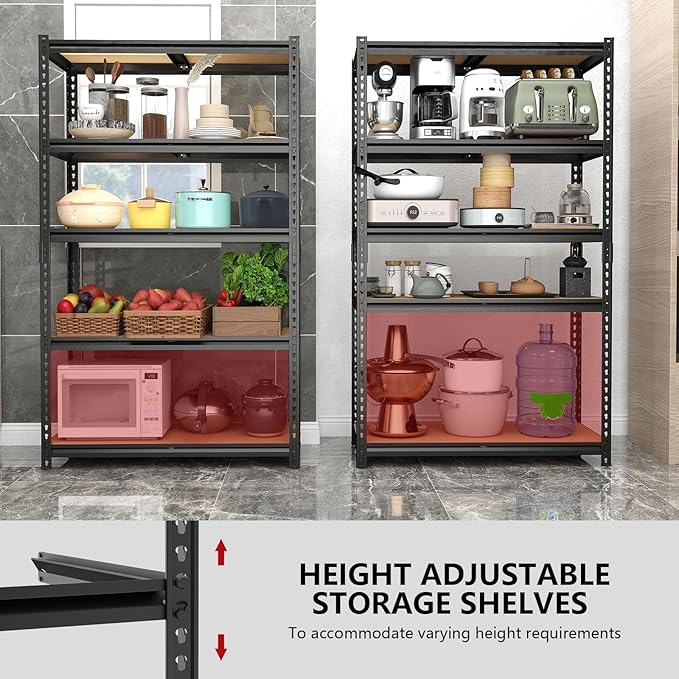 72" H Storage Shelves,Storage Shelves Heavy Duty,2400LBS Metal Shelving Units,Adjustable Garage Shelving Heavy Duty for Garage Storage,Warehouse,16"x35.5"x72"