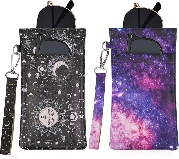 Double Eyeglass Case Soft Dual Glasses Case for Women Men Travel Squeeze Top Sunglasses Cases Eyeglasses Pouch