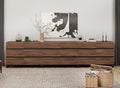 WAMPAT Dresser for Bedroom, Closet Organizers and Storage with 18 Drawers, Chest of Drawers with Metal Base, Wooden Modern Dresser for Living Room, Entryway, Brown