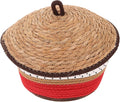 TOYANDONA Rope Woven Storage Basket With Lid - Handwoven Cotton Basket Organizer Bins - Nursery Sundries Container - Cosmetics Box