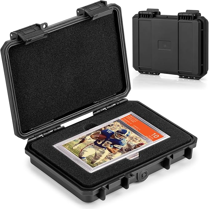 Graded Card Storage Box Case, Sports Trading Card Box - Cards Case Fits PSA MTG CSG BGS SGC Top Loaders Magnetic Card Holder, Waterproof Carrying (Mini)