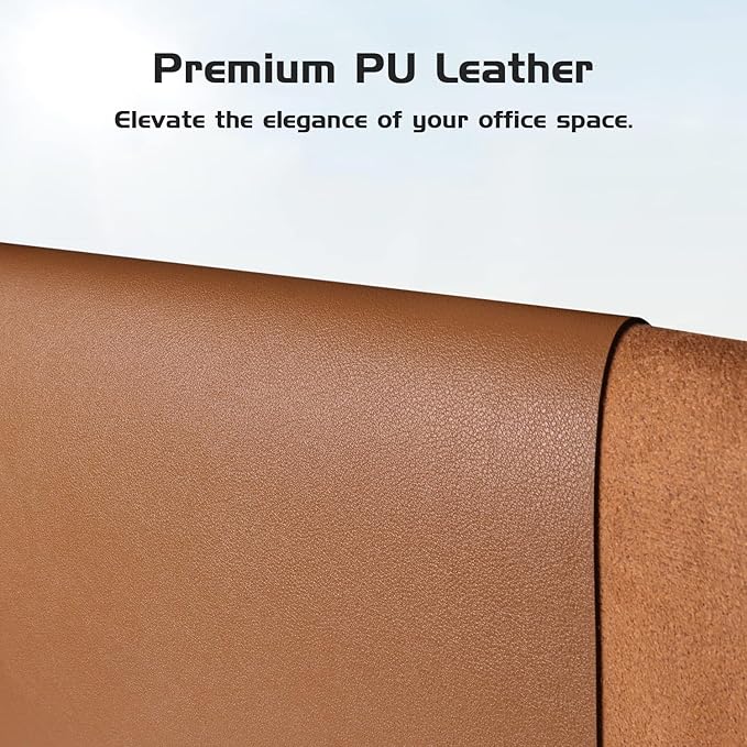 Aothia Leather Desk Pad Protector, Office Desk Mat, Large Mouse Pad, Laptop Desk Pad, Non-Slip PU Leather Desk Blotter, Waterproof Desk Writing Pad for Office and Home (Brown, 47" x 24")