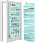 HOMELUX THEORY Over The Door Organizer Hanging - 50lbs Load 6 Large Front & 12 Side Pockets, 1 Pack Over The Door Shoe Organizer, Hanging Closet Organizer For Toys, Diaper, Purse, Sewing (Baby Blue)