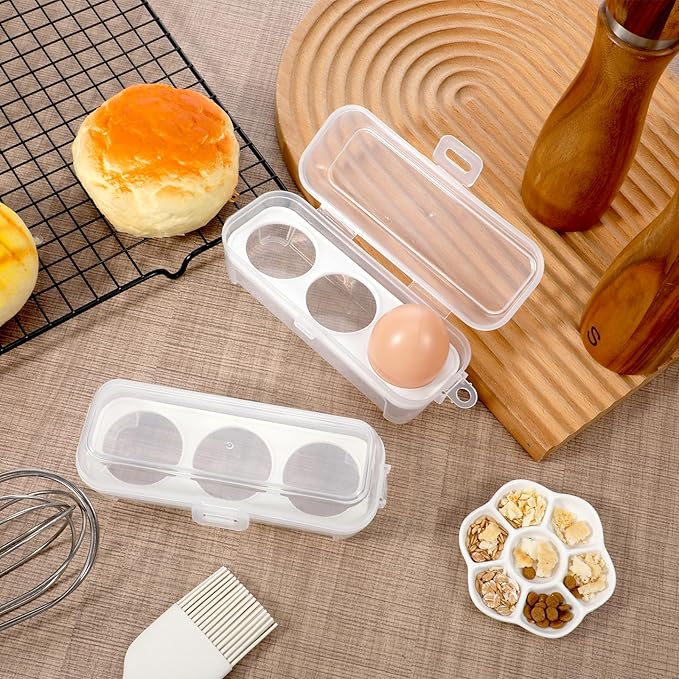 2 PCS Boiled Egg Container Boiled Egg Carrier Camping Eggs Carrier Container Hard Eggs Storage Bag Case for Camping, Outdoor, Hiking, Kitchen, Refrigerator, Trekking