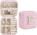 Birthday Gifts For Women, Initial Jewelry Box, Travel Jewelry Case, Gifts for Wife Girlfriend, Small Travel Jewelry Organizer, Gift for Girls, Graduation Gifts for Her, Bridesmaid Gifts