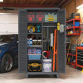 Tall Metal Tool Storage Cabinet with Shelves and Pegboard, 72.8” Steel Organizer Cabinet for Garage Workshop Warehouse Utility Room, Wall-Mountable Heavy Duty Storage Locker