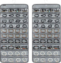 80 Pockets Hanging Jewelry Organizer for Holding Jewelries Dual-Sided Accessory Display Holder for Earrings Bracelets Rings (80 Pockets-Grey)