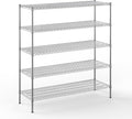 21" Deep x 60" Wide x 64" Height Wire Shelving Kit | 5-Tier | NSF Commercial Storage Rack Unit