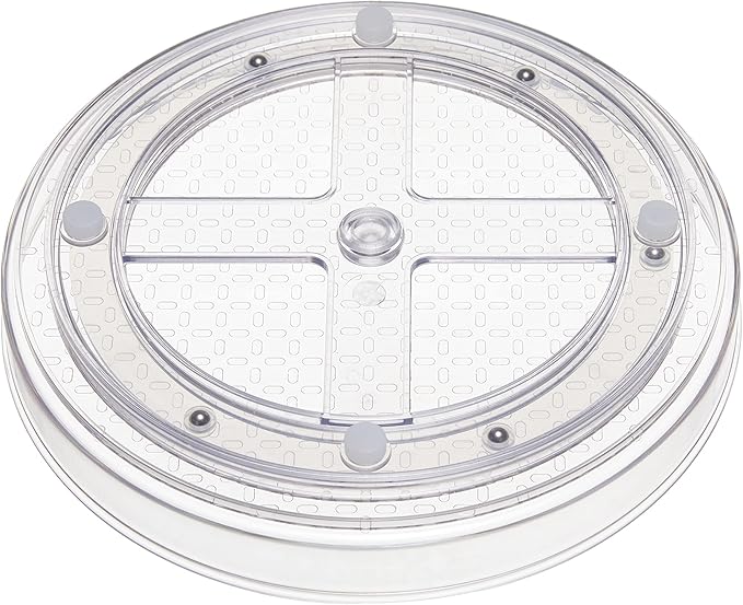 Amazon Basics Clear Lazy Suzan Turntable Organizer, 9-Inch, 2-Pack