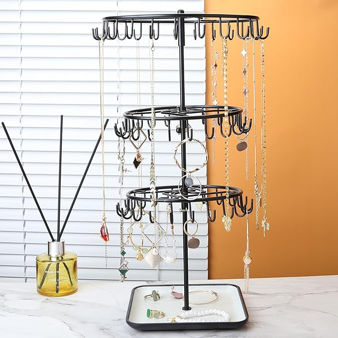 Multi-layer Jewelry Organizer Chic Box Metal Jewelry for Ladies Stylish Storage