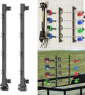 Trimmer Rack, 4 Place Heavy Duty Weedeater Rack for Walls, Open and Enclosed Trailers with Locks, Black Steel