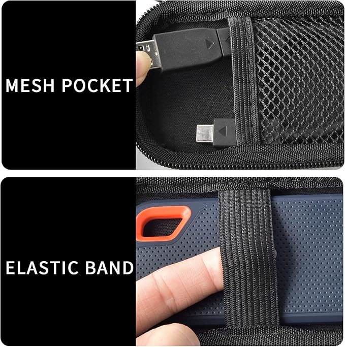 Case for SanDisk 1TB 2TB 500GB 4TB/for SanDisk PRO Extreme Portable SSD, External Solid State Hard Drive Storage Holder for SDSSDE61/ SDSSDE60/ SDSSDE81/SDSSDE30/SDSSDE60(Box Only)(Fullblack)