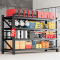 MIIIKO 68" W Storage Shelves,7500LBS Metal Garage Storage Shelving,Heavy Duty Adjustable Unit Storage Shelves for Warehouse,Basement,68" W x 24" D x 63" H,Black
