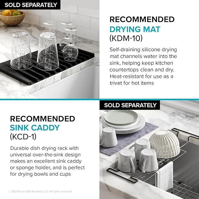 KRAUS Kore Workstation 33-inch Farmhouse Apron Front 16 Gauge Black Stainless Steel Single Bowl Kitchen Sink in PVD Gunmetal Finish with Accessories, KWF210-33/PGM
