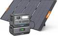 ALLWEI 2400W Portable Power Station (Surge 4800W) with 1x400W Solar Panel and 1x2048Wh Expansion Battery Included, 4 AC Outlet, LiFePO4 Battery Backup Generator for RV Camping Emergency Outdoor Home