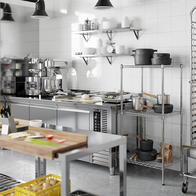 21" Deep x 24" Wide x 54" Height Wire Shelving Kit | 3-Tier | NSF Commercial Storage Rack Unit