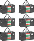 VENO 6 Pack Moving Bags, Comforter and Blanket Storage Bags for Closet, Moving Boxes, Boxes with Lids Alternative, College Dorm Packing Supplies, Foldable Heavy-Duty Tote with Window (Gray, 6 Pack)