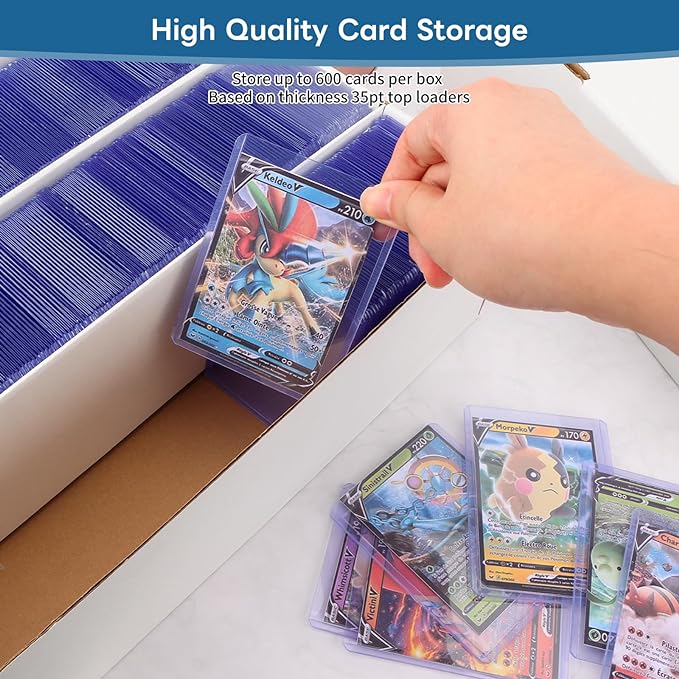 8 Pack Trading Card Storage Box, 2340 Count Card Storage Box White Sports Cards Organizer Box Trading Cards Box for Storing Protecting and Organizing Soccer Basketball Game Cards