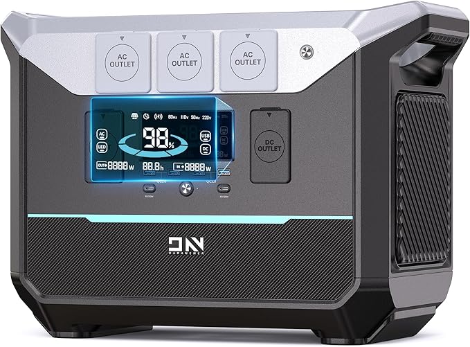 DaranEner Portable Power Station 1382.4Wh LiFePO4 Battery, 1800W (3000W Surge) Solar Generator with 1.3Hr Fast Charge, 15ms UPS Portable Generator for Home, Camping, RV, Emergency