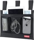Hanging Bedside Caddy,Bedside Organizer Caddy for Bed Rails(4 Pockets-Black)