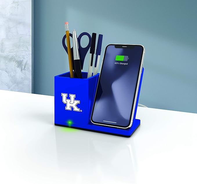 SOAR NCAA Unisex Cell Phone Wireless Charging Stand and Desktop Organizer