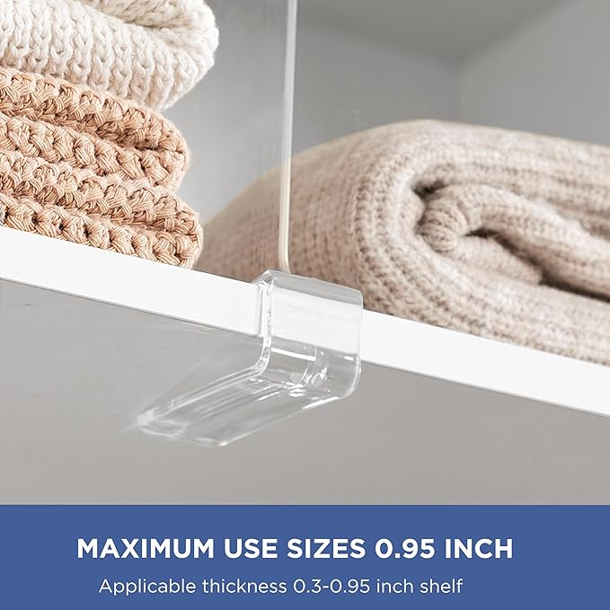 HBlife 12 Inches Tall [Extra Tall Version] Shelf Dividers, Purse Organizer for Closet, Clear Acrylic Bookshelf for Organization Closet Organizers and Storage for Handbags, 12 PCS