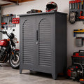 Wide Metal Tool Storage Cabinet with Adjustable Shelves, 47.2” Steel Organizer for Garage Basement Laundry Room Garden or Office, Heavy Duty Utility Storage Cabinet with Pegboard