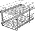 Pull Out Cabinet Organizer,(17½"W x 22" D) 2 Tier Soft Close Slide Out Drawer For Kitchen Base Cabinet, Individual Pull Out Shelf, Roll Out Pantry Organization, 22 Inch Deep