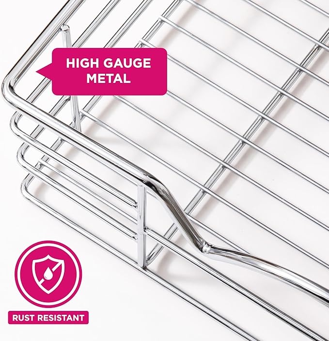 HOLDN’ STORAGE Heavy-Duty Premium Collection Pull Out Cabinet Organizer, Cabinet Drawer Slide Outs, Lifetime Limited Warranty - Basket Size 24" W x 21" D x 5" H, Anti-Rust Chrome Finish