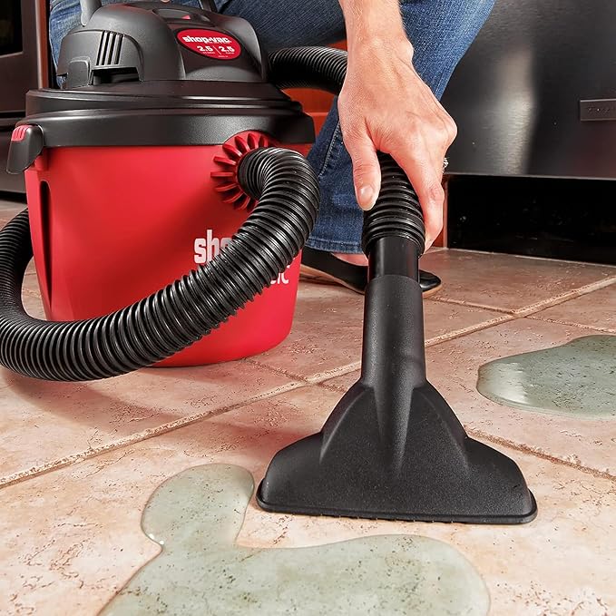 Shop-Vac 2.5 Gallon 2.5 Peak HP Wet/Dry Vacuum, Portable Compact Shop Vacuum with Collapsible Handle Wall Bracket & Multifunctional Attachments for Home, Jobsite. 2036000