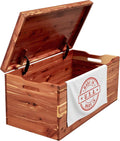Amish Made Wooden Storage Chest Trunk Box with Lid and Handles for Bedroolanket, Clothes, Anti-Slam Hinges, Handmade, Rustic, Cedar Wood, Natural Stain, 30"