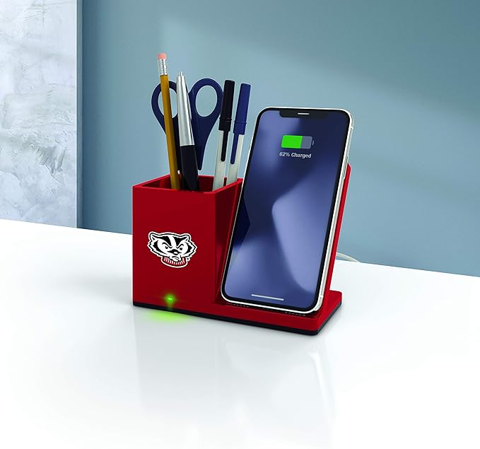 SOAR NCAA Unisex Cell Phone Wireless Charging Stand and Desktop Organizer