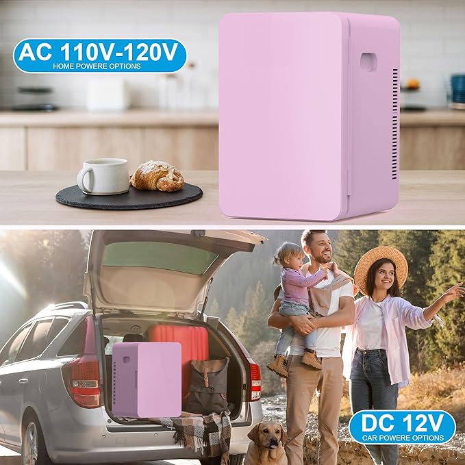 advwin 22L Mini Fridge for Bedroom, 30 Cans Portable Cooler & Warmer Compact Refrigerators with AC/DC Power for Skin Care, Beverage, Cosmetics, Food, Drinks, Office Desk Dorm Room