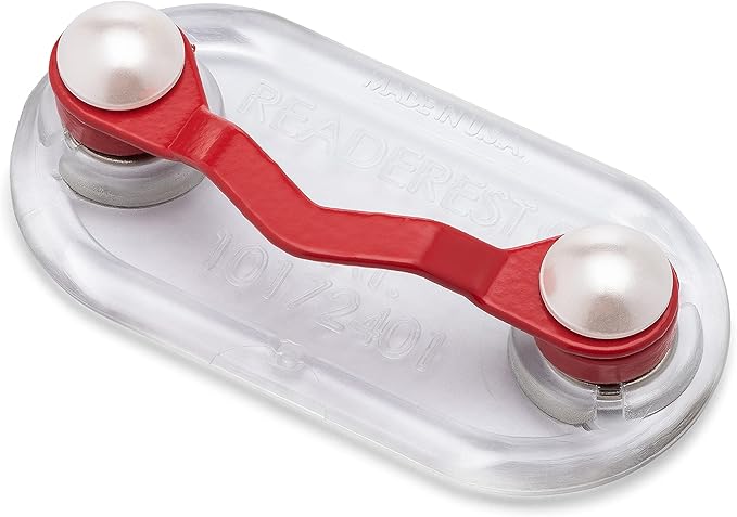 Readerest Magnetic Eyeglass Holders, Eyewear Accessory Clip for Readers & Sunglasses, Glasses Holders for Women, ID Badge Clip, Gift for Mom & Grandma, USA Made (Red + Pearls)