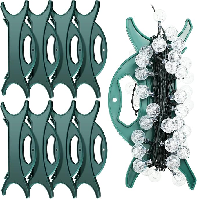 All Purpose Light and Cord Wind Up Reel Extension Cord Storage Organizer Holder Christmas Light Organizer Wrap Wind Up Value Pack for Wire Hose Storage(Atrovirens,8 Pieces)