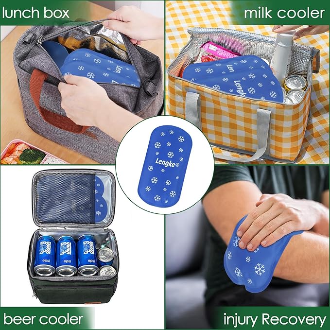 YOUSHARES Ice Pakcs for Insulin Cooler Travel Case - 4 x 160g Large Ice Packs for Diabetes Travel Case, Reusable Travel Ice Packs Keep Cooling