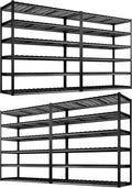 REIBII 60" W Garage Shelving, 3000LBS Storage Shelves, 6 Tier Heavy Duty Shelving, Adjustable Metal Shelving Units and Storage Rack for Warehouse, Pantry, Basement, 60" W x 84" Hx 24" D, 4 Pack